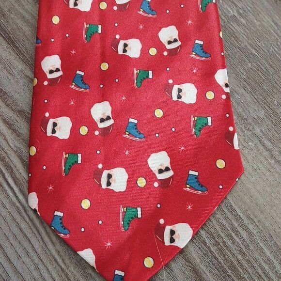 Christmas Necktie Christmas Party Fun Christmas Theme Print Tie Santa NEW - Picture 1 of 5